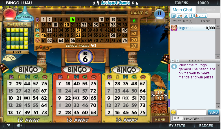 Pogo bingo luau games room